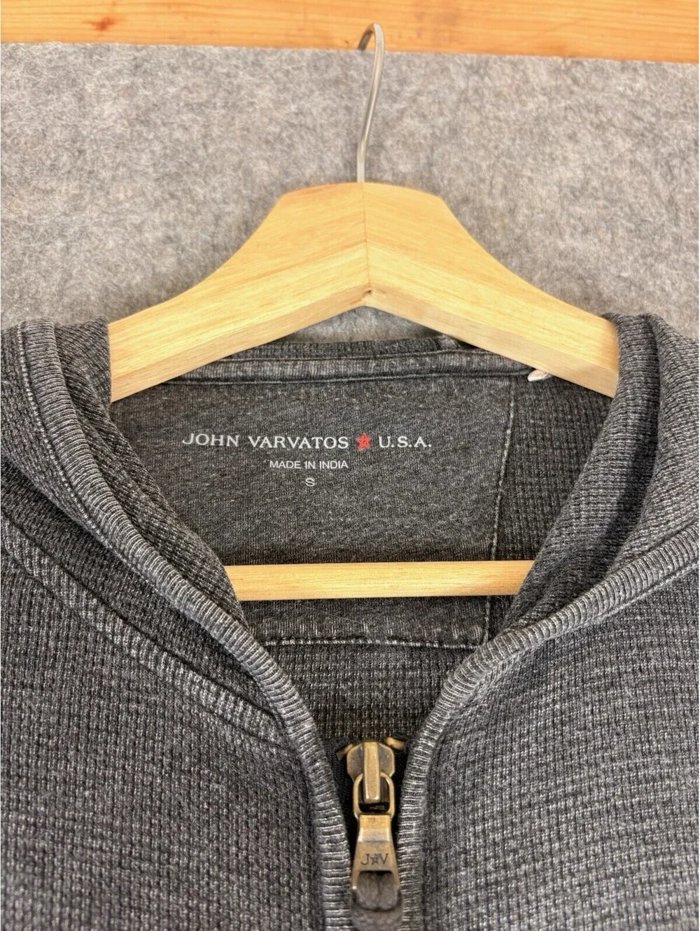 John Varvatos Zip Up Hoodie Long Sleeve Sweatshirt Black Womens Small